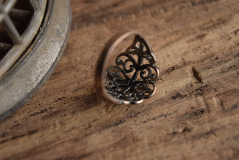 Sterling Silver Filigree Ring - Size 7